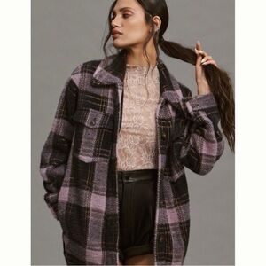 Anthropologie Greylin Oversized Eyelash Shacket